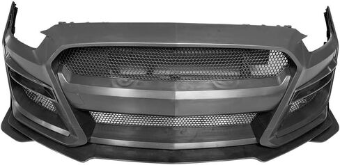 غلاف المصد الأمامي Ikon Motorsports متوافق مع 2015-2017 Ford Mustang ، GT500 Pumper Conversion Bumper مع Grille & Fog Light Cover & Lip Splitters PP ، 2016 in Saudi Arabia