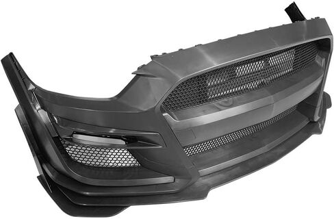 غلاف المصد الأمامي Ikon Motorsports متوافق مع 2015-2017 Ford Mustang ، GT500 Pumper Conversion Bumper مع Grille & Fog Light Cover & Lip Splitters PP ، 2016 in Saudi Arabia