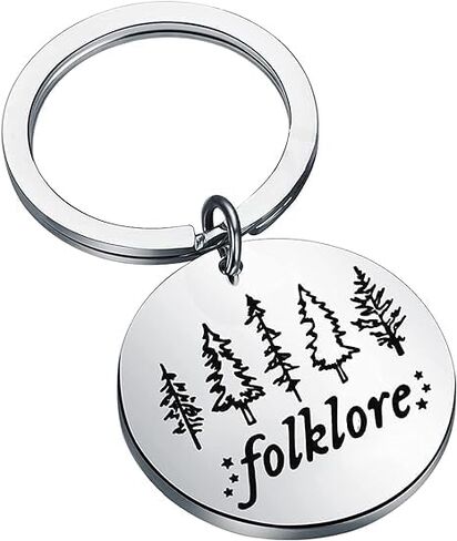 ألبوم BWESOO Silver Music Gift Folklore Keychain ألبوم مستوحى من مغني الهدايا المشجعين Carke -key -keyyrings وسلاسل المفاتيح in Kuwait
