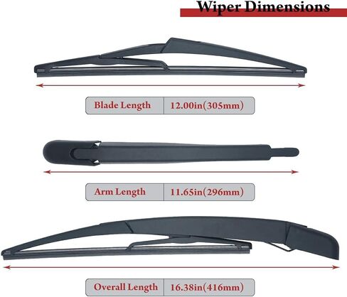 Rear Windsheild Wiper Arm Blade for Nissan Rogue 2008-2013, Nissan Juke 2011-2016# 28780-JM00A, Back Window Wiper Set in Saudi Arabia