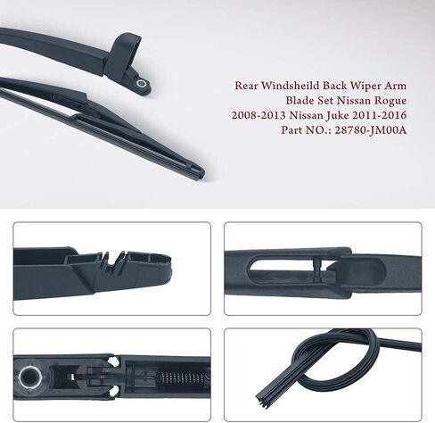 Rear Windsheild Wiper Arm Blade for Nissan Rogue 2008-2013, Nissan Juke 2011-2016# 28780-JM00A, Back Window Wiper Set in Saudi Arabia