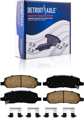 Detroit Axle - Brake Kit for 06-11 Buick Lucerne Cadillac DTS Drilled Slotted Brake Rotors 2006 2007 2008 2009 2010 2011 Ceramic Brakes Pads Front Rear Replacement: 12.72" Front and 11.50" Rear Rotor in Saudi Arabia