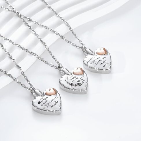 Heart Urn Necklace Ashes Cremation Jewelry for Women Men Keepsake Pendant Memorial Ash Locket Holder in Kuwait