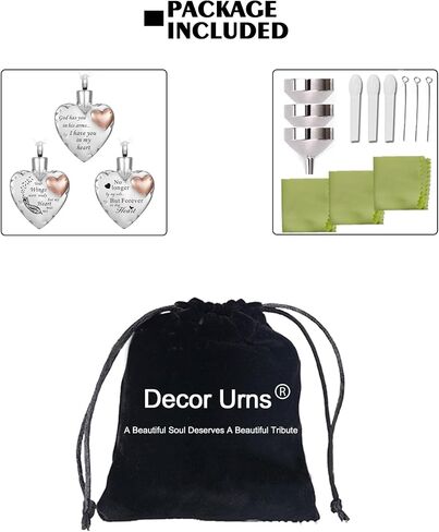 Heart Urn Necklace Ashes Cremation Jewelry for Women Men Keepsake Pendant Memorial Ash Locket Holder in Kuwait
