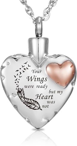 Heart Urn Necklace Ashes Cremation Jewelry for Women Men Keepsake Pendant Memorial Ash Locket Holder in Kuwait