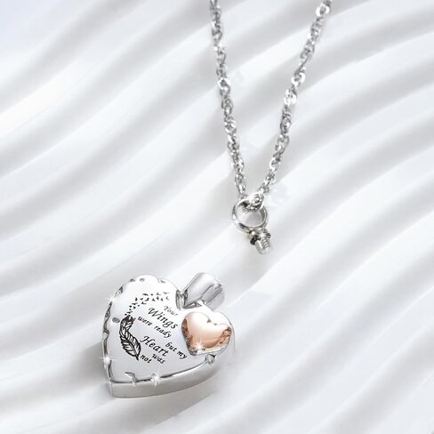 Heart Urn Necklace Ashes Cremation Jewelry for Women Men Keepsake Pendant Memorial Ash Locket Holder in Kuwait