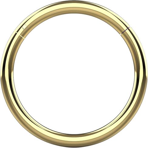 14K Solid Gold 18 Gauge Classic Classic Hingsed Spottion Ring -Cartilage - Daith - Rook - Lobe - Conch Piercing Body Jewelry in Saudi Arabia
