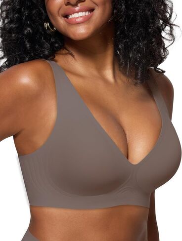 As Fairy Womens Deep V Wireless Comfortable Bra Support Lift No Underwire Plunge Tshirt Bralettes Push Up Seamless Bras in Saudi Arabia
