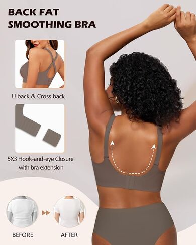 As Fairy Womens Deep V Wireless Comfortable Bra Support Lift No Underwire Plunge Tshirt Bralettes Push Up Seamless Bras in Saudi Arabia