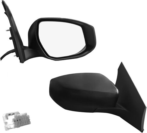 PM Auto Pair of 2 Left Driver-Right Passenger Side Power Foldaway View Mirror Black Smooth 12H3P For 2013-2019 Nissan Sentra in Saudi Arabia