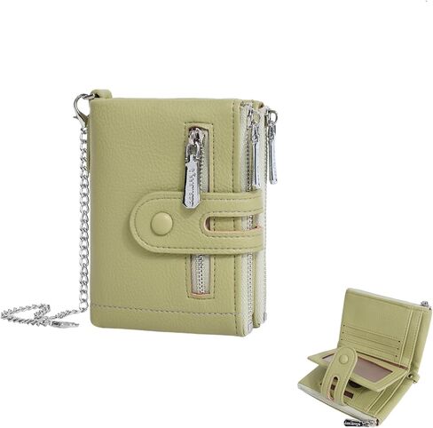 Fashion Trifold Wallets for Women Cute Small Coin Purse & Credit Card Holder with Zipper Minimalist PU Leather Compact Wallet for Cash Cards (Black) in Kuwait