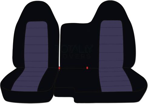 Totally Covers Compatible with 2004-2012 Chevy Colorado/GMC Canyon Two-Tone Truck Seat Covers (Front 60/40 Split Bench) No Armrest: Black and Charcoal (21 Colors) Chevrolet in Saudi Arabia