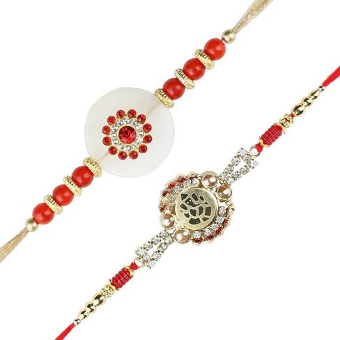 مجموعة من 2 Rakhi لخيط الأخ ل Bhabhi Bhaiya و Bhatiji Veera Rakhi مجموعة Dora سوار Kalwa مع حزمة هدايا لأخ الأخ الشقيقة الهندية المهرجان التقليدي in Saudi Arabia