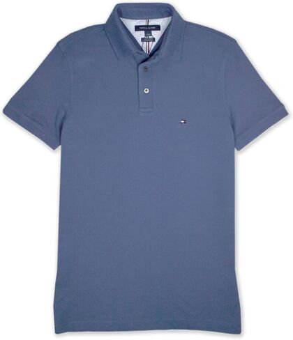 Tommy Hilfiger Mens Slim Fit Tip Pique Cotton Three Button Polo Shirt, (Medium, Faded Indigo) in Saudi Arabia