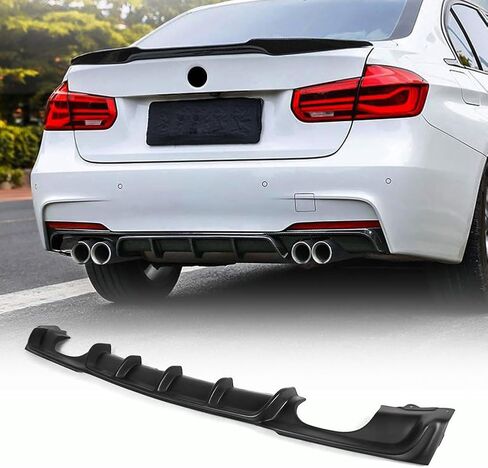 MCARCAR KIT Carbon Fiber Rear Diffuser for BMW 3 Series F30 M Sport Sedan 2012-2018 320i 325i 328i 330i 335i 340i M-tech Auto Lower Bumper Lip Spoiler Body Kit Factory Outlet(Quad Muffler Twin Outlet) in Kuwait