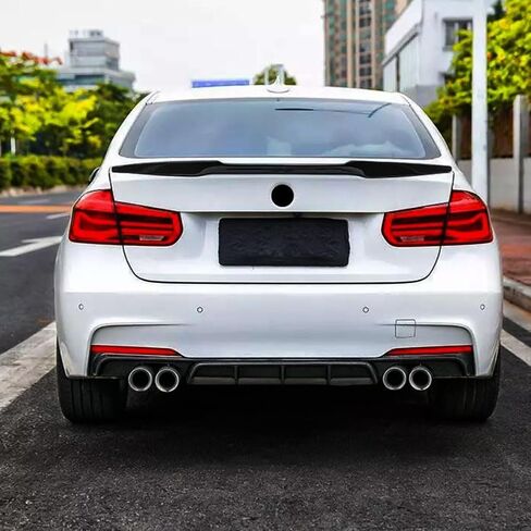 MCARCAR KIT Carbon Fiber Rear Diffuser for BMW 3 Series F30 M Sport Sedan 2012-2018 320i 325i 328i 330i 335i 340i M-tech Auto Lower Bumper Lip Spoiler Body Kit Factory Outlet(Quad Muffler Twin Outlet) in Kuwait