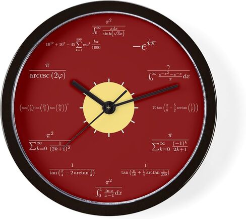 Cafepress Math Wall (خلفية حمراء) 10 "ساعة الحائط لغرفة المعيشة أو المطبخ أو المكتب in Saudi Arabia