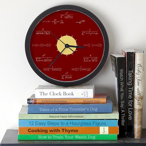 Cafepress Math Wall (خلفية حمراء) 10 "ساعة الحائط لغرفة المعيشة أو المطبخ أو المكتب in Saudi Arabia