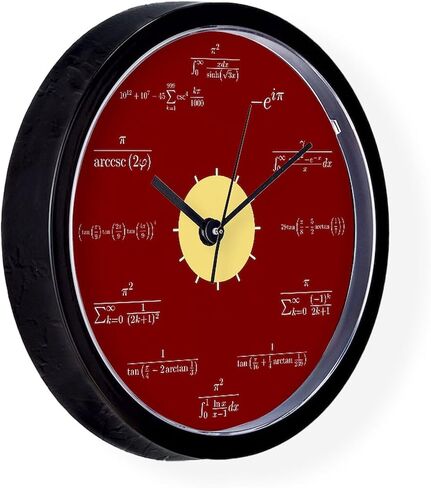 Cafepress Math Wall (خلفية حمراء) 10 "ساعة الحائط لغرفة المعيشة أو المطبخ أو المكتب in Saudi Arabia