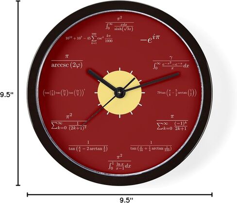 Cafepress Math Wall (خلفية حمراء) 10 "ساعة الحائط لغرفة المعيشة أو المطبخ أو المكتب in Saudi Arabia