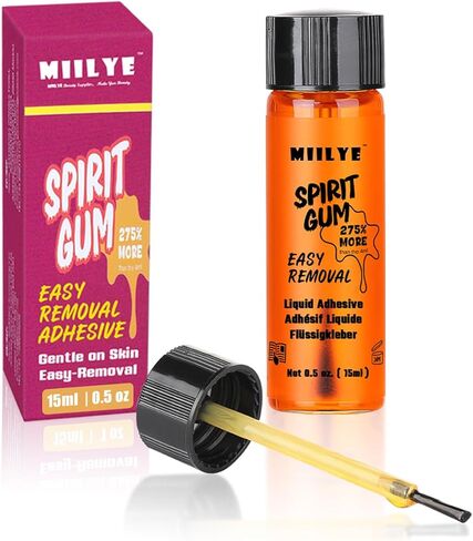 Miilye Spirit اللثة اللصق والمزيل - 15 مل غراء مستحضرات التجميل الاحترافية للوجه والجلد والجسم والمرحلة التأثير الخاص الاصطناعي وماكياج Cosplay in Kuwait