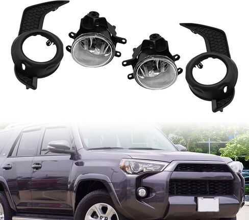 مجموعة أضواء الضباب متوافقة مع 4Runner TRD SR5 2014-2020 مصباح الضباب مع مصابيح الأغطية المحيطة بأغطية محيطة 5212735100 in Saudi Arabia