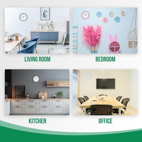 ساعة الحائط غير المحسوبة ديكور حركة الكوارتز الصامتة على مدار الساعة الحديثة طرازًا بسيطًا حول الساعات من البلاستيك للمنزل/المكتب/المدرسة/غرفة المعيشة/غرفة نوم/مطبخ (أحمر ، 12 بوصة) in Kuwait