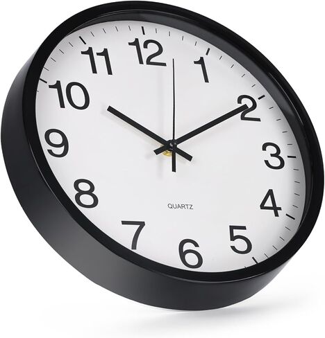 ساعة الحائط غير المحسوبة ديكور حركة الكوارتز الصامتة على مدار الساعة الحديثة طرازًا بسيطًا حول الساعات من البلاستيك للمنزل/المكتب/المدرسة/غرفة المعيشة/غرفة نوم/مطبخ (أحمر ، 12 بوصة) in Kuwait