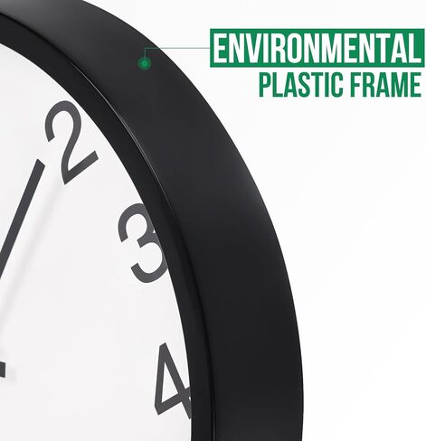 ساعة الحائط غير المحسوبة ديكور حركة الكوارتز الصامتة على مدار الساعة الحديثة طرازًا بسيطًا حول الساعات من البلاستيك للمنزل/المكتب/المدرسة/غرفة المعيشة/غرفة نوم/مطبخ (أحمر ، 12 بوصة) in Kuwait