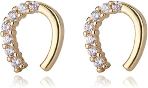 925 Silver Horseshoe Horse Stud Earrings for Women Unique Lightweight Cubic Zirconia Lucky Horseshoe Stud Earrings Animal Western Earrings in Saudi Arabia