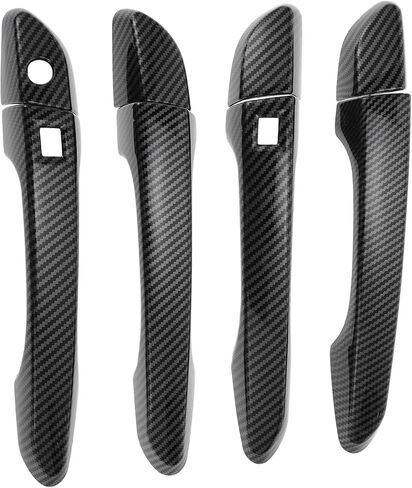 Motoforti Car Door Handle Cover Trim, Side Door Handle Cover, for Hyundai Tucson 2016-2021, ABS Carbon Fiber Black 1 Set in Kuwait