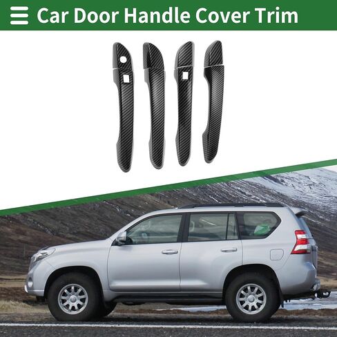 Motoforti Car Door Handle Cover Trim, Side Door Handle Cover, for Hyundai Tucson 2016-2021, ABS Carbon Fiber Black 1 Set in Kuwait