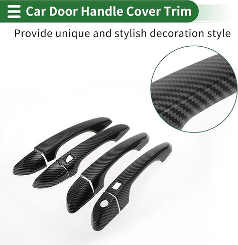 Motoforti Car Door Handle Cover Trim, Side Door Handle Cover, for Hyundai Tucson 2016-2021, ABS Carbon Fiber Black 1 Set in Kuwait