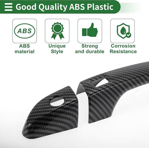 Motoforti Car Door Handle Cover Trim, Side Door Handle Cover, for Hyundai Tucson 2016-2021, ABS Carbon Fiber Black 1 Set in Kuwait