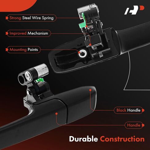 A-Premium Rear Left Driver Side Exterior Door Handle Compatible with Honda CR-V CRV 2002 2003 2004 2005 2006, Smooth Black, Replace# 72680-S9A-003, 72680-S9A-J01ZD in Saudi Arabia