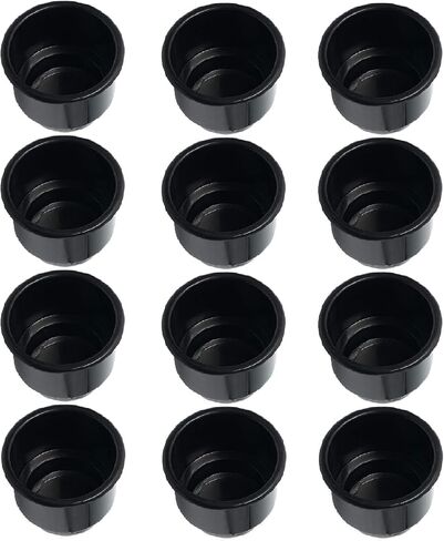 NovelBee 12pcs Black Recessed Plastic Cup Drink Holder with Drain for Boat Marine Truck Car Camper RV in Saudi Arabia