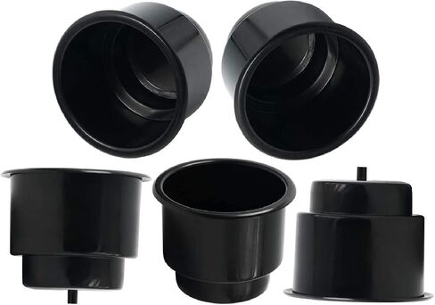 NovelBee 12pcs Black Recessed Plastic Cup Drink Holder with Drain for Boat Marine Truck Car Camper RV in Saudi Arabia