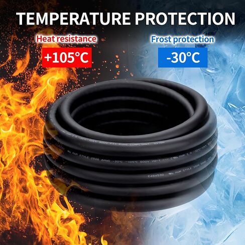 8 Gauge 2 Conductor Electrical Wire 8/2 Wire 50FT 600V 8 AWG 2 Conductor Wire for Motor Leads, Portable Lights, Battery Chargers, Machinery, Large Speakers (8AWG-2C, 50FT) in Kuwait