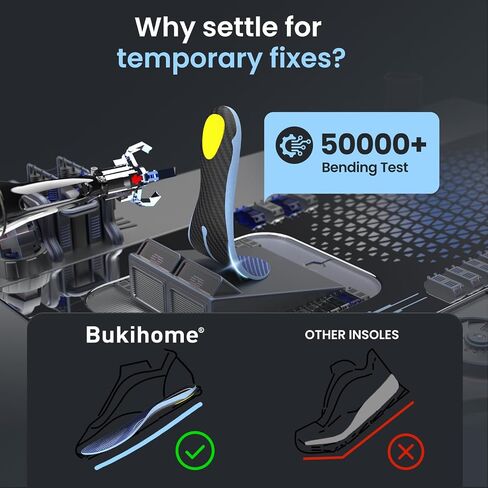 Bukihome Carbon Fiber Insoles - Orthotic Insoles for Metatarsalgia & Morton's Neuroma with Arch Support, Basketball Shoe Insoles with Metatarsal Pad & Shock Absorption -Women 8.5-9.5|Men 7-7.5- L in Saudi Arabia