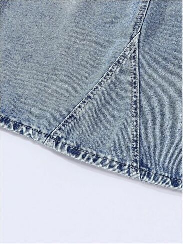 تنورة الدنيم الفتاة الفتاة Makemechic Jean Y2K Jean Midi التنانير مع الجيب in Kuwait
