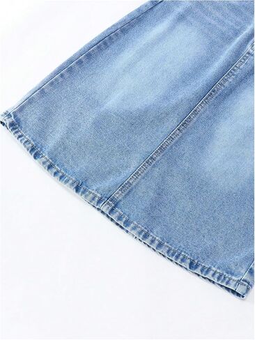 تنورة الدنيم الفتاة الفتاة Makemechic Jean Y2K Jean Midi التنانير مع الجيب in Kuwait