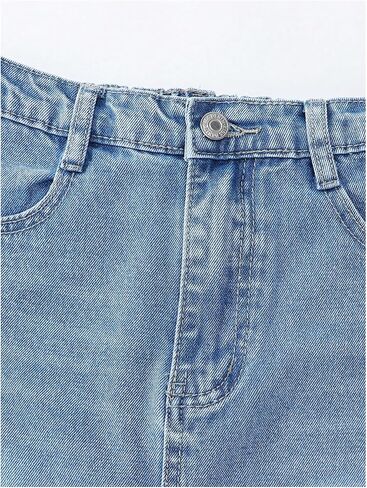تنورة الدنيم الفتاة الفتاة Makemechic Jean Y2K Jean Midi التنانير مع الجيب in Kuwait