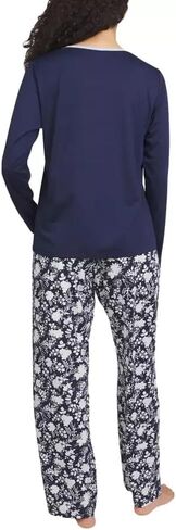 Lands' End Women's 2-Piece Knit Pajama Set Long Sleeve T-Shirt and Pants in Saudi Arabia