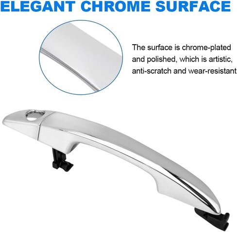 jdmon extride chrome door handle استبدال لـ Hyundai Sonata 2015 2016 2017 2018 2019 استبدال 82651-C1110 82652-C1010 15759578 جانب السائق الأيسر الأمامي الخارجي خارج المقبض الخارجي in Saudi Arabia