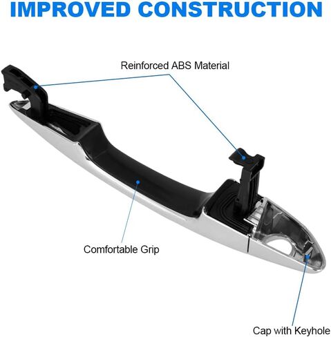 jdmon extride chrome door handle استبدال لـ Hyundai Sonata 2015 2016 2017 2018 2019 استبدال 82651-C1110 82652-C1010 15759578 جانب السائق الأيسر الأمامي الخارجي خارج المقبض الخارجي in Saudi Arabia