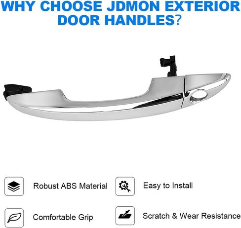 jdmon extride chrome door handle استبدال لـ Hyundai Sonata 2015 2016 2017 2018 2019 استبدال 82651-C1110 82652-C1010 15759578 جانب السائق الأيسر الأمامي الخارجي خارج المقبض الخارجي in Saudi Arabia