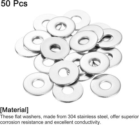 uxcell 5 قطع M16 غسالة مسطحة، 304 الفولاذ المقاوم للصدأ 17 مم معرف × 50 مم OD × 3 مم سمك لبرغي المسمار، إصلاح المصانع، المطابخ، المحلات التجارية، والبناء الخارجي، فضي in Saudi Arabia