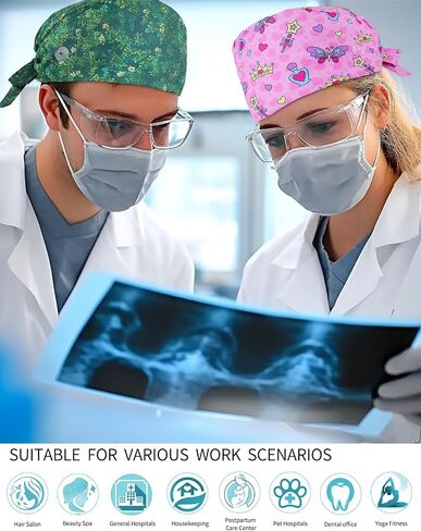 Scrub Caps for Women Adjustable with Buttons - Breathable & Stylish Surgical Hats for Nurses, Doctors, Medical Professionals in Kuwait