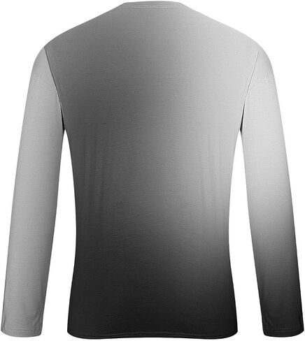 Mens Long Sleeve Tee Shirts Casual Stylish Gradient Color Fall Crewneck Basic Pullover Tops Winter Base Layer Blouses in Saudi Arabia