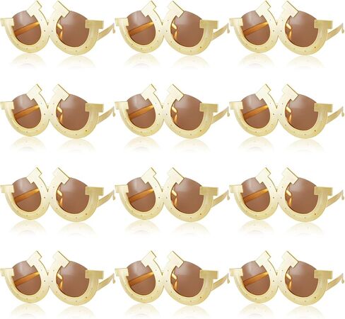 Frienda 4 Pairs Horseshoe Sunglasses Novelty Glasses Western Horse Derby Races Party Favors Photo Props Belmont Preakness Stakes for Western Theme Eyeglasses Birthday Party Supplies in Kuwait